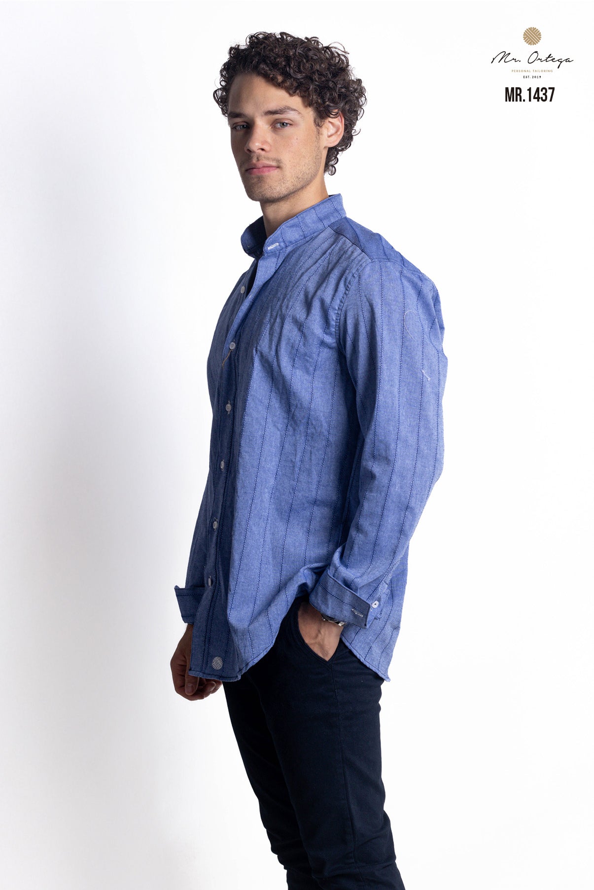 CAMISA RAYAS AZUL MARINO