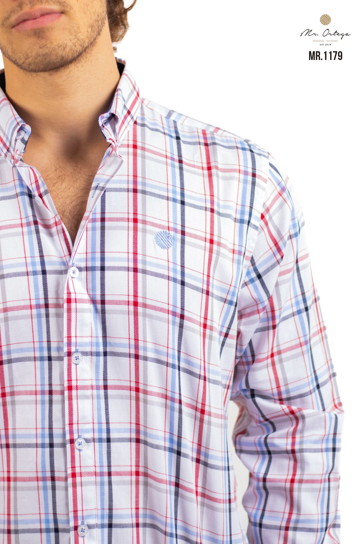 CAMISA CUADROS BLANCO / ROJO Y AZUL CIELO