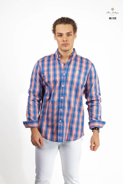 CAMISA CUADROS AZUL / ROSA