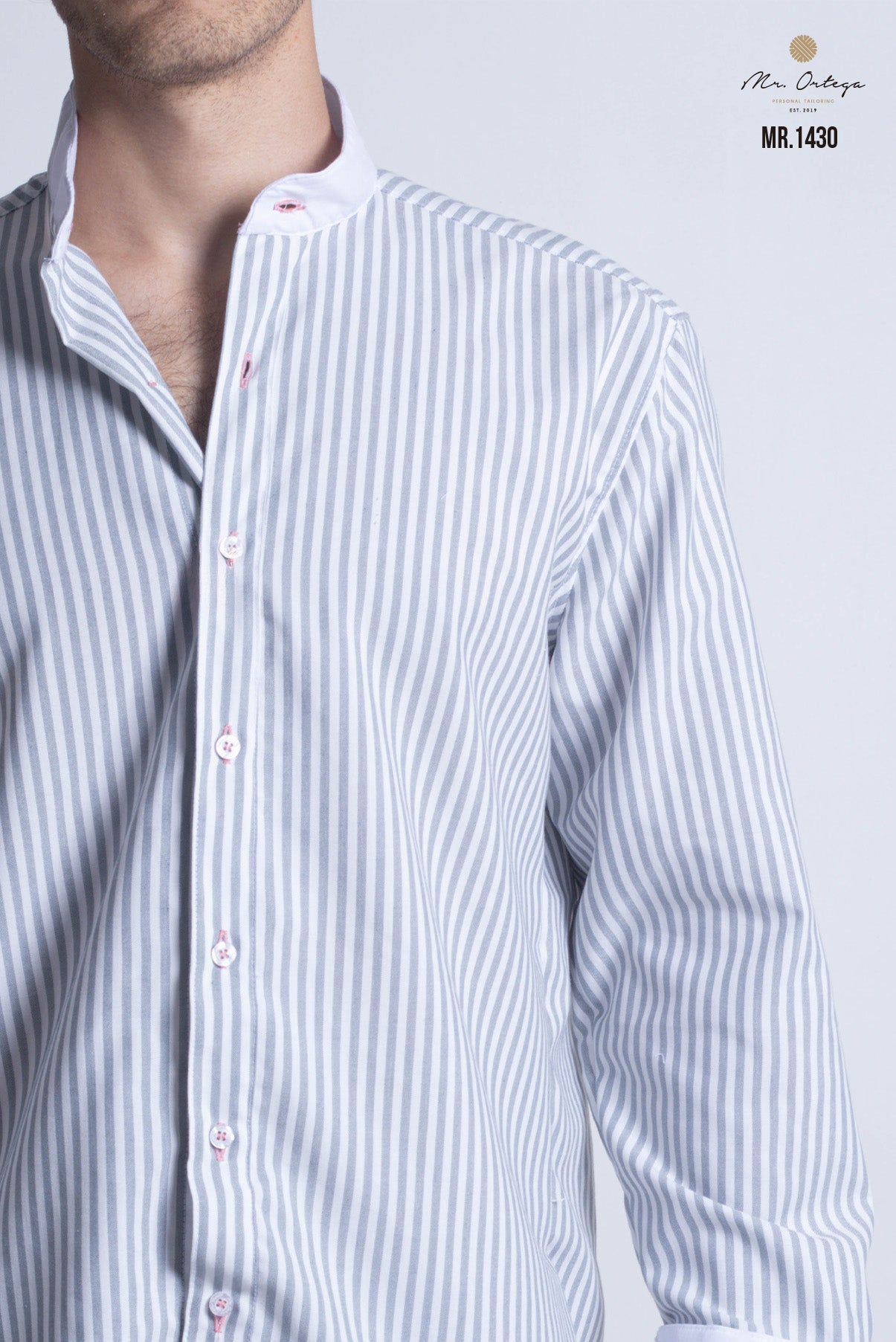 CAMISA RAYAS GRIS Y BLANCO