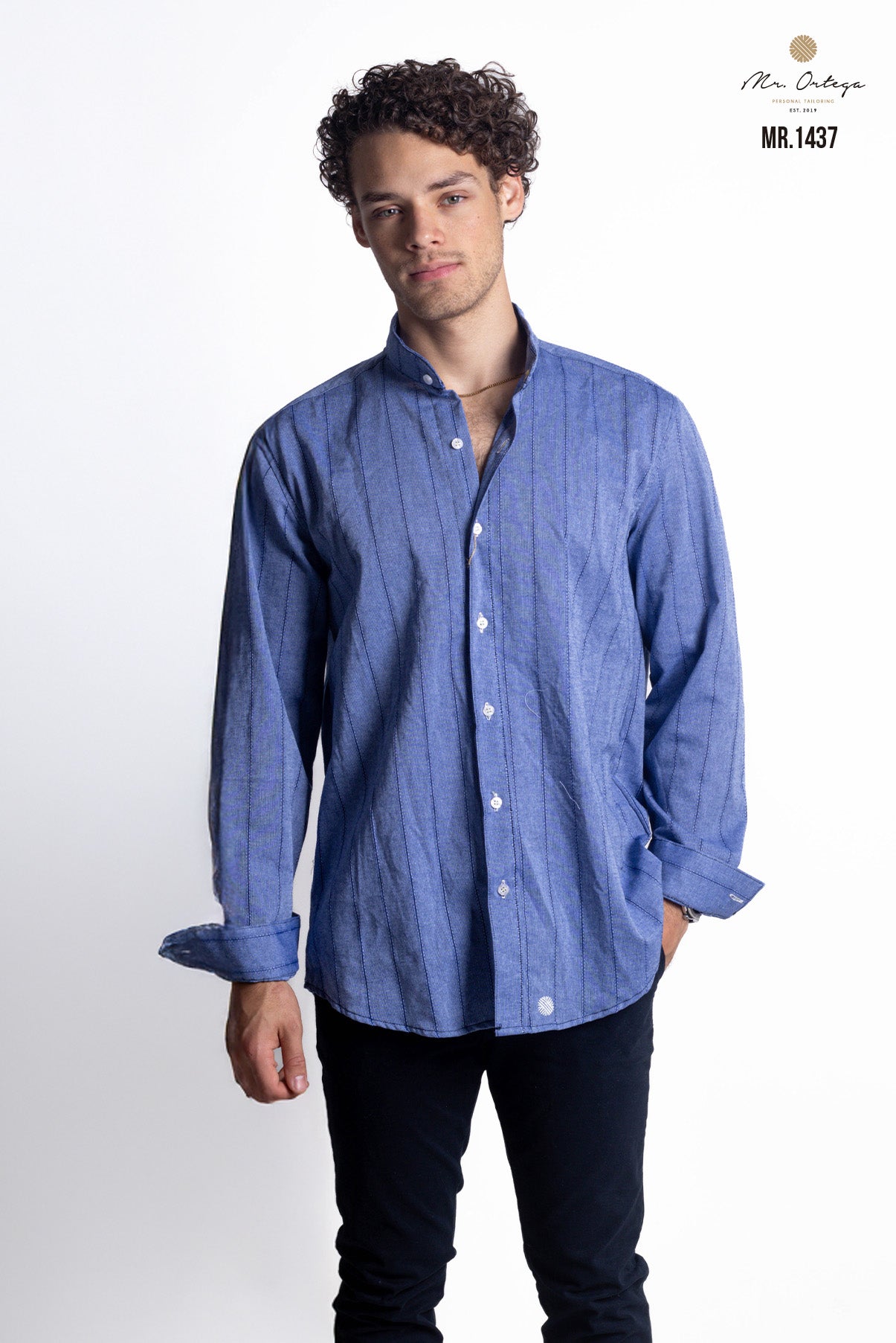 CAMISA RAYAS AZUL MARINO