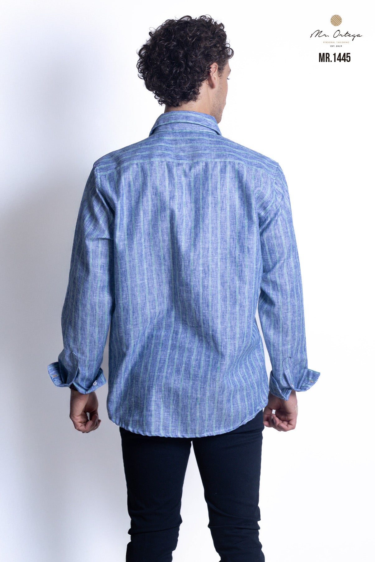 CAMISA RAYAS AZUL MARINO Y VERDE